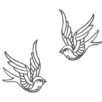 WI 2 x birds dark grey